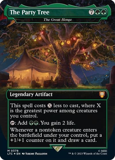 The Party Tree The Great Henge Borderless Surge Foil Commander: The Lord of the Rings: Tales of Middle-earth Magic card