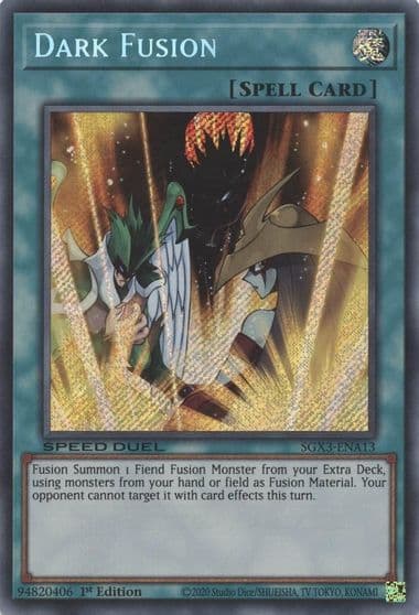 Dark Fusion Secret Rare Speed Duel GX: Duelists of Shadows Yu-Gi-Oh! card