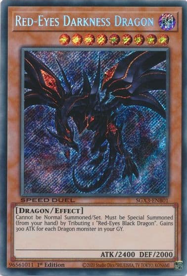 Red Eyes Darkness Dragon Secret Rare Speed Duel GX: Duelists of Shadows Yu-Gi-Oh! card