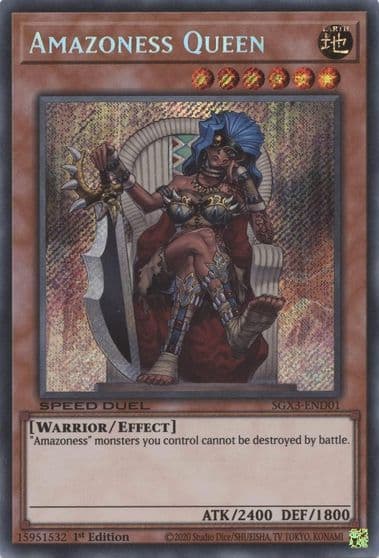Amazoness Queen Secret Rare Speed Duel GX: Duelists of Shadows Yu-Gi-Oh! card