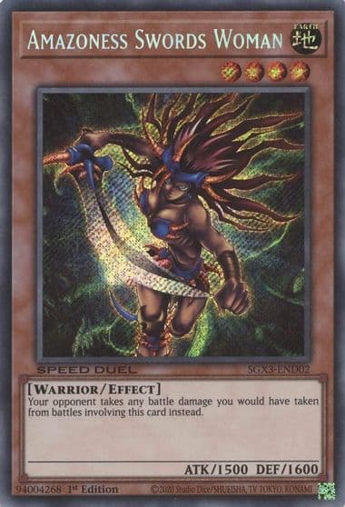 Amazoness Swords Woman Secret Rare Speed Duel GX: Duelists of Shadows Yu-Gi-Oh! card