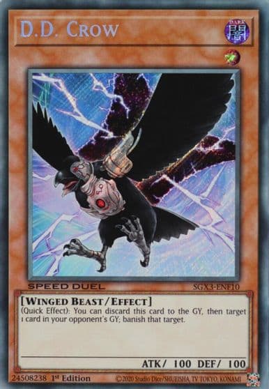 DD Crow Secret Rare Speed Duel GX: Duelists of Shadows Yu-Gi-Oh! card