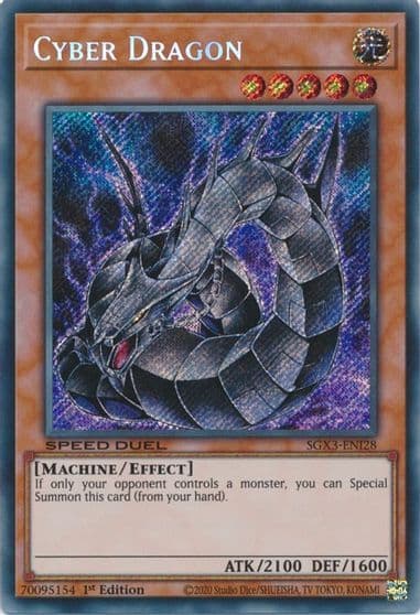 Cyber Dragon Secret Rare Speed Duel GX: Duelists of Shadows Yu-Gi-Oh! card