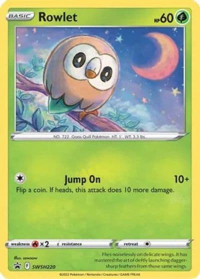 Rowlet - SWSH220 (Cosmos Holo) Miscellaneous Cards & Products Pokemon card
