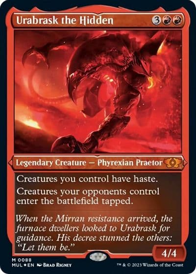 Urabrask the Hidden Foil Etched March of the Machine: Multiverse Legends Magic card