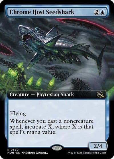 Chrome Host Seedshark Extended Art March of the Machine Magic card