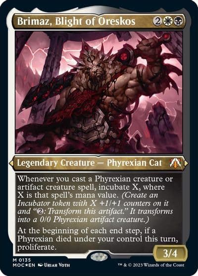 Brimaz Blight of Oreskos Display Commander Thick Stock Commander: March of the Machine Magic card