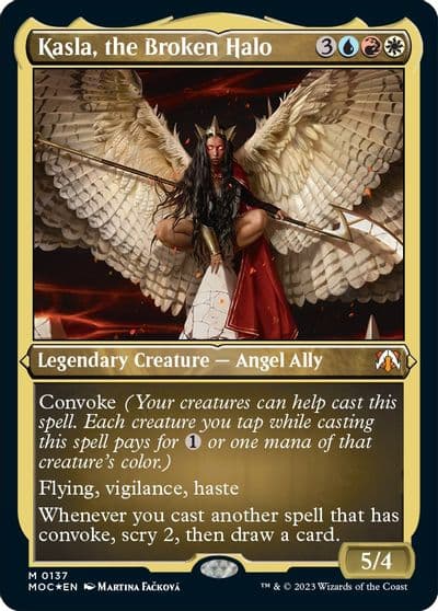 Kasla the Broken Halo Display Commander Thick Stock Commander: March of the Machine Magic card
