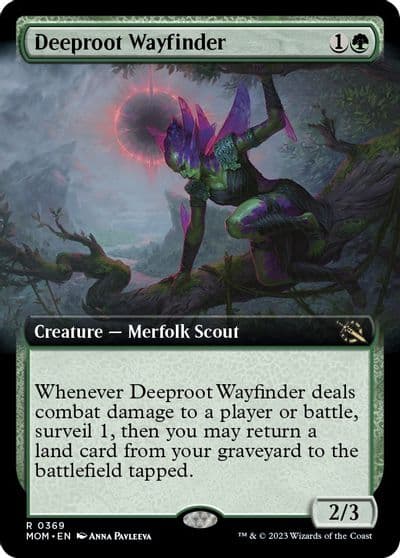 Deeproot Wayfinder Extended Art March of the Machine Magic card