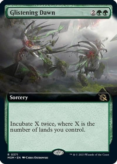 Glistening Dawn Extended Art March of the Machine Magic card