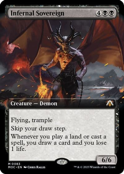 Infernal Sovereign Extended Art Commander: March of the Machine Magic card