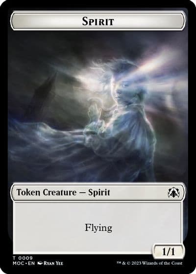 Spirit 0009 Spirit 0013 Double sided Token Commander: March of the Machine Magic card