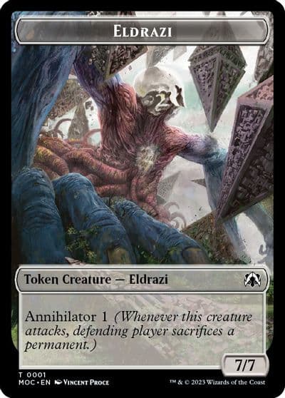 Eldrazi Angel Double sided Token Commander: March of the Machine Magic card