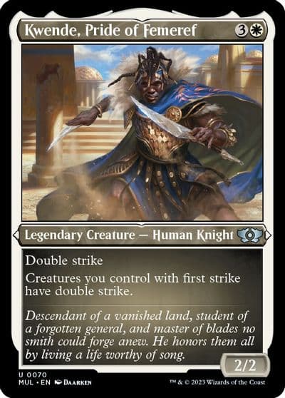 Kwende Pride of Femeref Foil Etched March of the Machine: Multiverse Legends Magic card