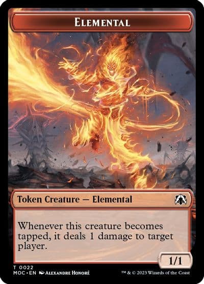 Elemental Elemental Double sided Token Commander: March of the Machine Magic card