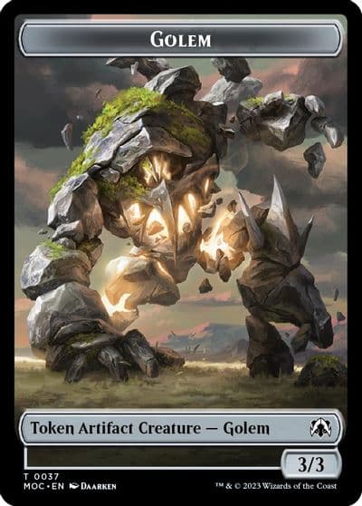 Golem Blood Double sided Token Commander: March of the Machine Magic card