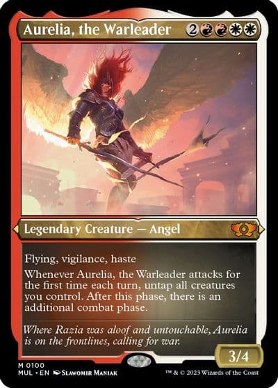 Aurelia the Warleader Foil Etched March of the Machine: Multiverse Legends Magic card