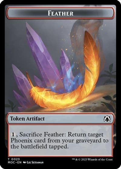 Feather Servo Double sided Token Commander: March of the Machine Magic card