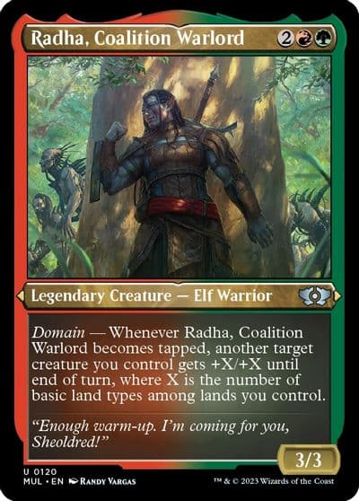 Radha Coalition Warlord Foil Etched March of the Machine: Multiverse Legends Magic card