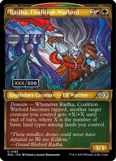 Radha Coalition Warlord Serial Numbered March of the Machine: Multiverse Legends Magic card