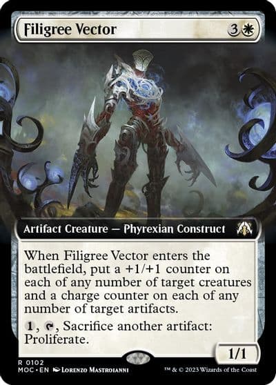 Filigree Vector Extended Art Commander: March of the Machine Magic card