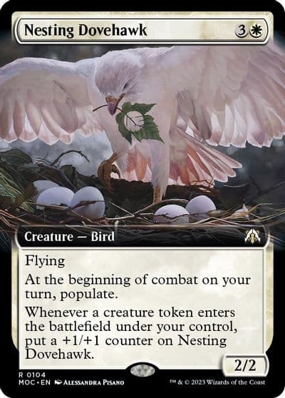 Nesting Dovehawk Extended Art Commander: March of the Machine Magic card