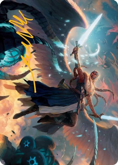 Boon Bringer Valkyrie Art Card Gold Stamped Signature Art Series: March of the Machine Magic card