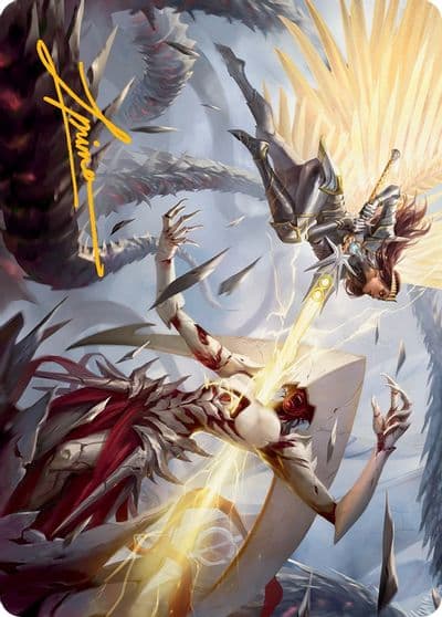 Elspeths Smite Art Card Gold Stamped Signature Art Series: March of the Machine Magic card