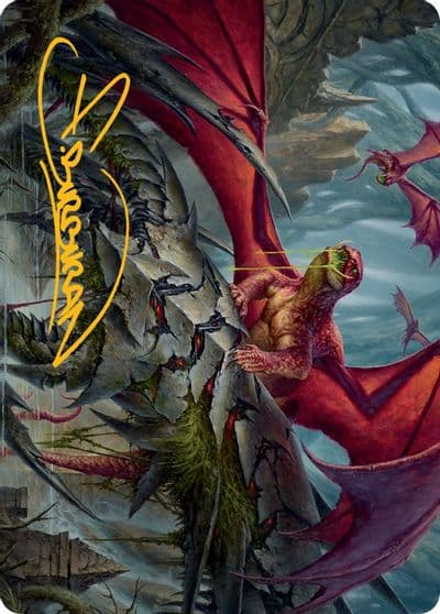 Hoarding Broodlord Art Card Gold Stamped Signature Art Series: March of the Machine Magic card
