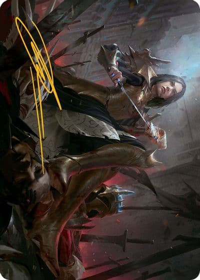 Marchesa Resolute Monarch Art Card 25 81 Gold Stamped Signature Art Series: March of the Machine Magic card