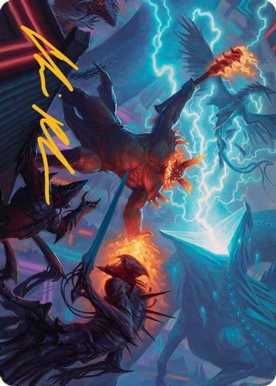 Hidetsugu and Kairi Art Card Gold Stamped Signature Art Series: March of the Machine Magic card