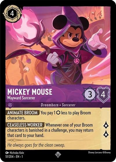 Mickey Mouse Wayward Sorcerer The First Chapter Lorcana card
