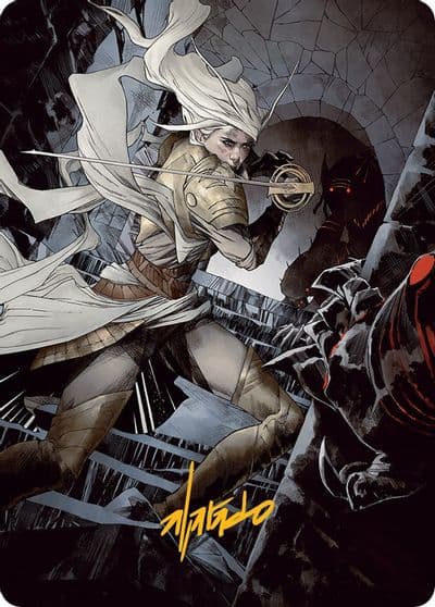 Thalia Guardian of Thraben Art Card Gold Stamped Signature Art Series: March of the Machine Magic card