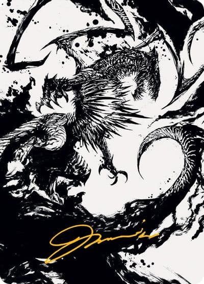 Skithiryx the Blight Dragon Art Card Gold Stamped Signature Art Series: March of the Machine Magic card