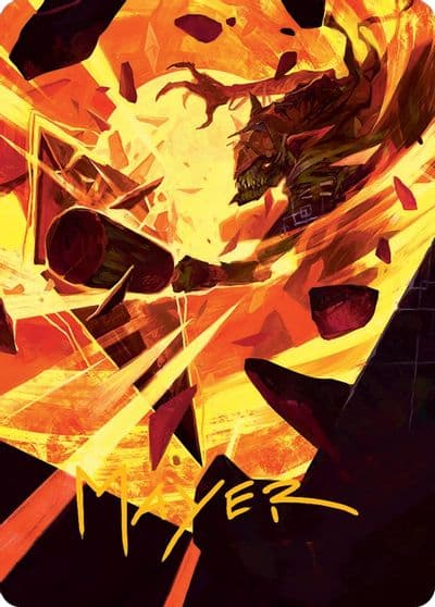 Zada Hedron Grinder Art Card Gold Stamped Signature Art Series: March of the Machine Magic card