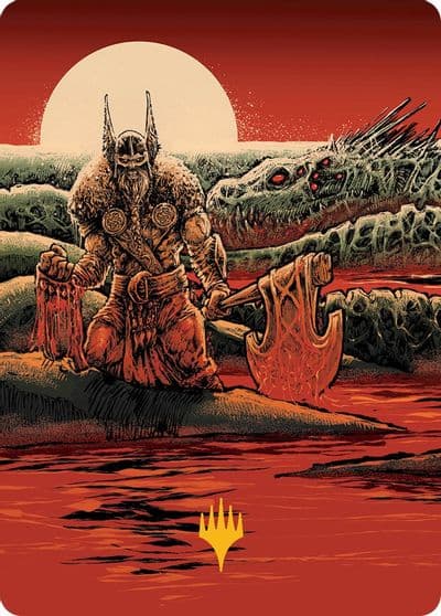 Fynn the Fangbearer Art Card Gold Stamped Signature Art Series: March of the Machine Magic card