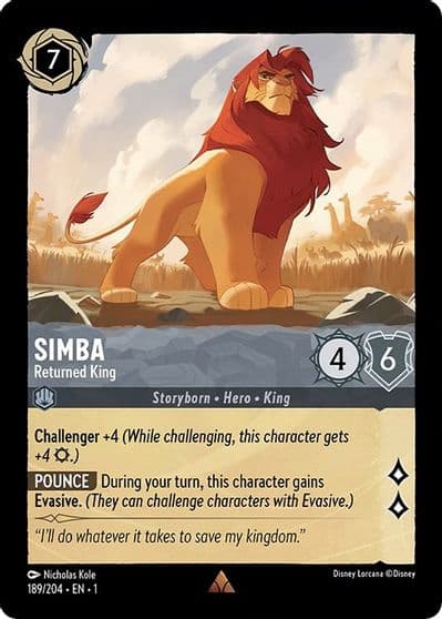 Simba - Returned King The First Chapter Lorcana card