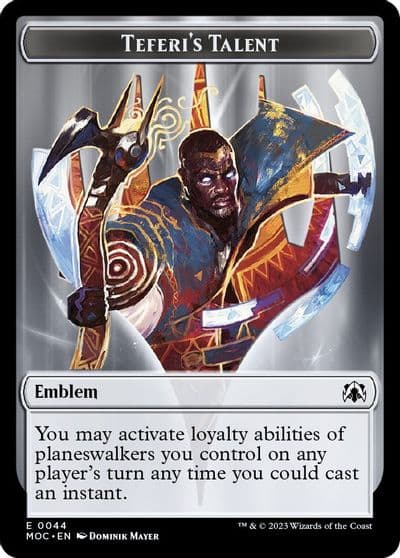 Emblem Teferis Talent Phyrexian Myr Double Sided Token Commander: March of the Machine Magic card