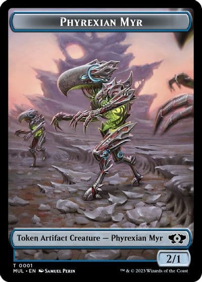 Phyrexian Myr Emblem Wrenn and Realmbreaker Double Sided Token March of the Machine Magic card