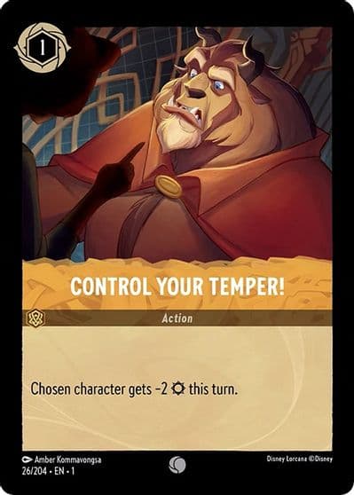 Control Your Temper The First Chapter Lorcana card
