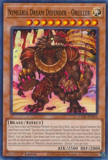 Nemleria Dream Defender Oreiller Cyberstorm Access Yu-Gi-Oh! card
