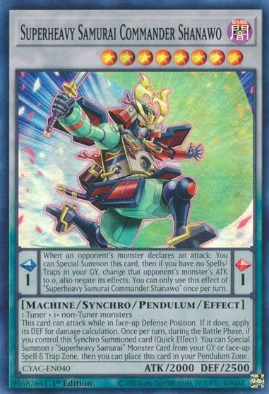 Superheavy Samurai Commander Shanawo Cyberstorm Access Yu-Gi-Oh! card