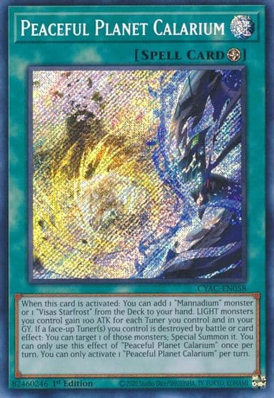 Peaceful Planet Calarium Cyberstorm Access Yu-Gi-Oh! card