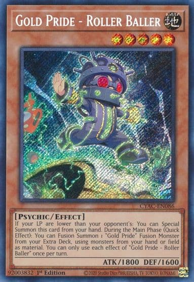 Gold Pride Roller Baller Cyberstorm Access Yu-Gi-Oh! card