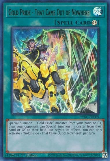 Gold Pride That Came Out of Nowhere Cyberstorm Access Yu-Gi-Oh! card