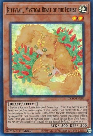 Kittytail Mystical Beast of the Forest Cyberstorm Access Yu-Gi-Oh! card