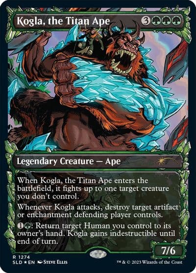 Kogla the Titan Ape Halo Foil Secret Lair Drop Series Magic card