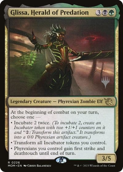 Glissa Herald of Predation Promo Pack: March of the Machine Magic card
