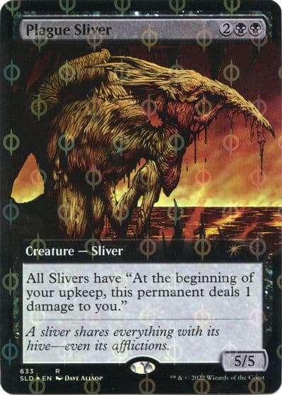 Plague Sliver Extended Art Step and Compleat Foil Secret Lair Drop Series Magic card