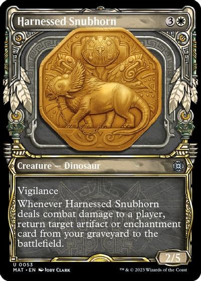 Harnessed Snubhorn Showcase March of the Machine: The Aftermath Magic card
